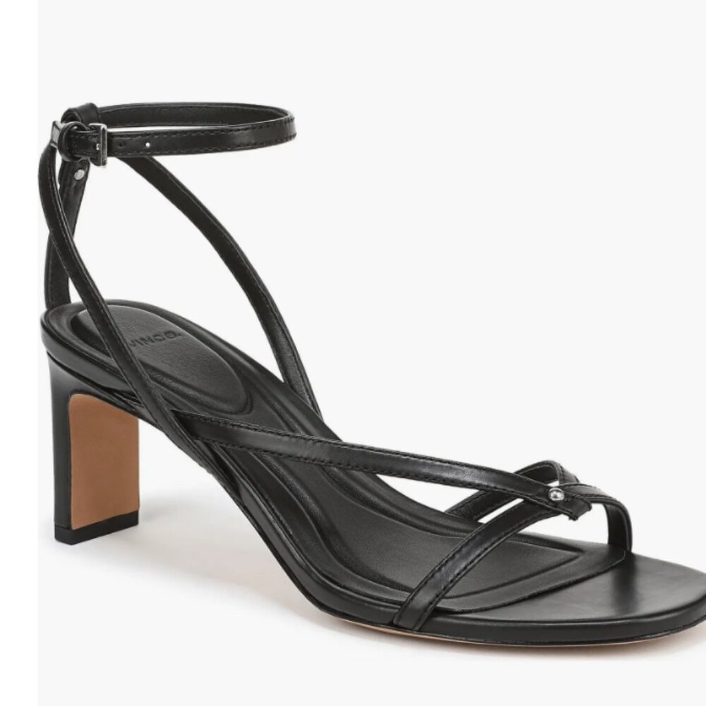 Vince Marilyn Ankle Strap Heel Sandal Open Toe Women's Black Size US 7 NEW
